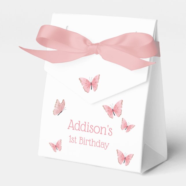 Butterfly Kisses and Birthday Wishes Birthday  Fav Favor Boxes (Front Side)