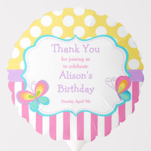 Butterfly Kisses and Birthday Wishes Party Balloon