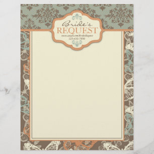 Butterfly Kisses Antique Letter Head 2 Letterhead