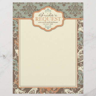 Butterfly Kisses Antique Letter Head 2 Letterhead