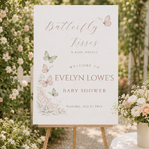 Butterfly Kisses Baby Girl Shower Foam Board