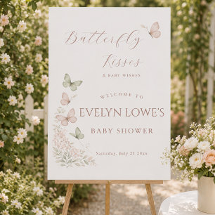Butterfly Kisses Baby Girl Shower Foam Board