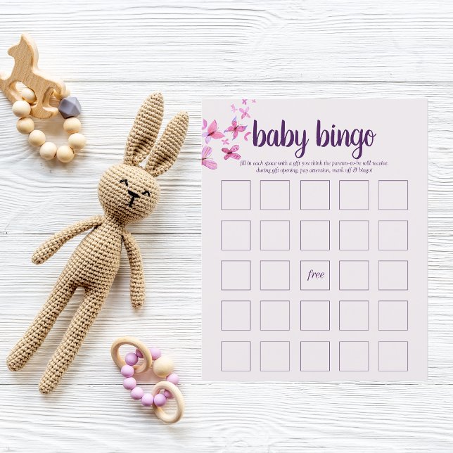 Butterfly Kisses Baby Shower Bingo Game | Pink (Creator Uploaded)
