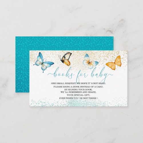 Butterfly kisses baby shower books for baby Enclos Enclosure Card