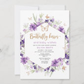 Butterfly kisses baby shower invitation (Front)