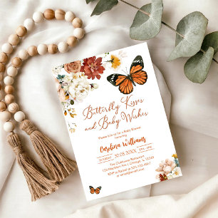 Butterfly Kisses Baby Shower Invitation