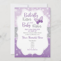 Butterfly Kisses  Baby Shower Invitation