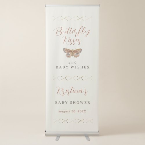 Butterfly Kisses Baby Shower Welcome Retractable Banner