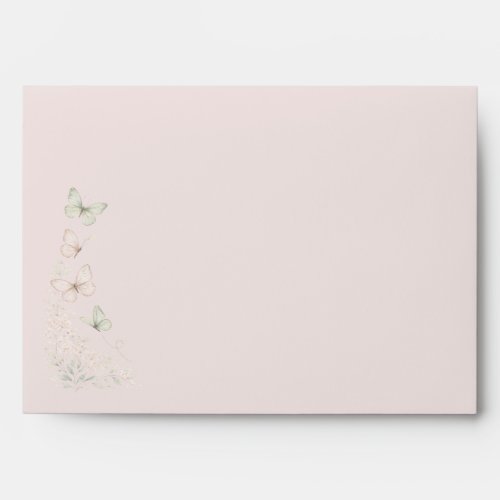 Butterfly Kisses Baby Wishes Baby Shower Pink Envelope