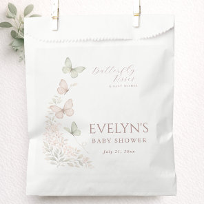 Butterfly Kisses Baby Wishes Coquette Baby Shower Favor Bag