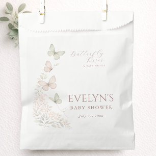 Butterfly Kisses Baby Wishes Coquette Baby Shower Favor Bag