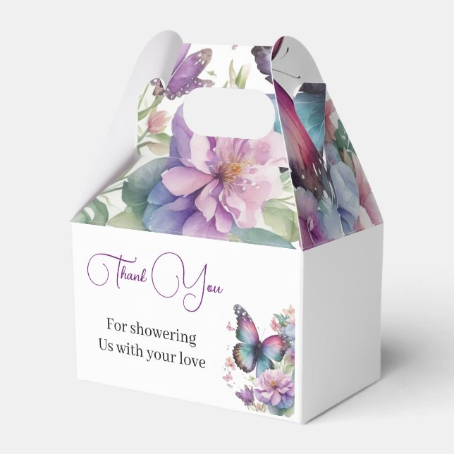 Butterfly kisses & Baby Wishes  Favor Boxes (Front Side)