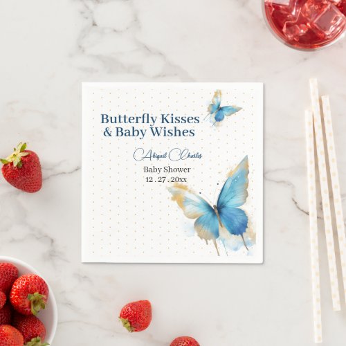 Butterfly kisses  Baby Wishes Paper Napkin