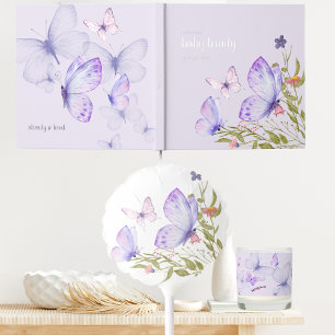 Butterfly Kisses & Baby Wishes Purple Wrap Text Scented Candle
