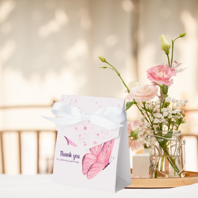 Butterfly Kisses & Baby Wishes Shower | Baby Pink  Favor Boxes (Creator Uploaded)