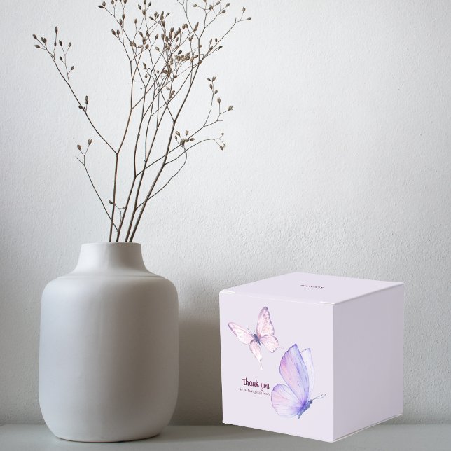 Butterfly Kisses & Baby Wishes Shower | Purple Favor Boxes (Creator Uploaded)