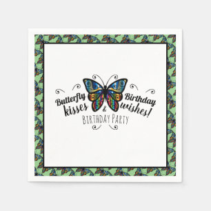 Butterfly Kisses Birthday Party Napkin