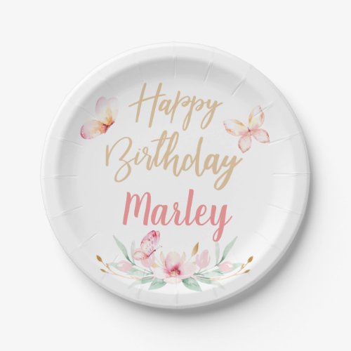 Butterfly Kisses  Birthday Wishes Any Age Party Paper Plates