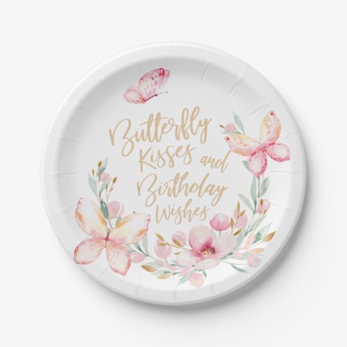 Butterfly Kisses  Birthday Wishes Any Age Party Paper Plates