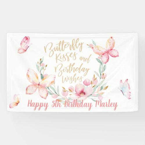 Butterfly Kisses  Birthday Wishes Happy Birthday Banner