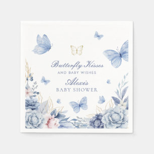 Butterfly Kisses Boy Baby Shower  Napkins