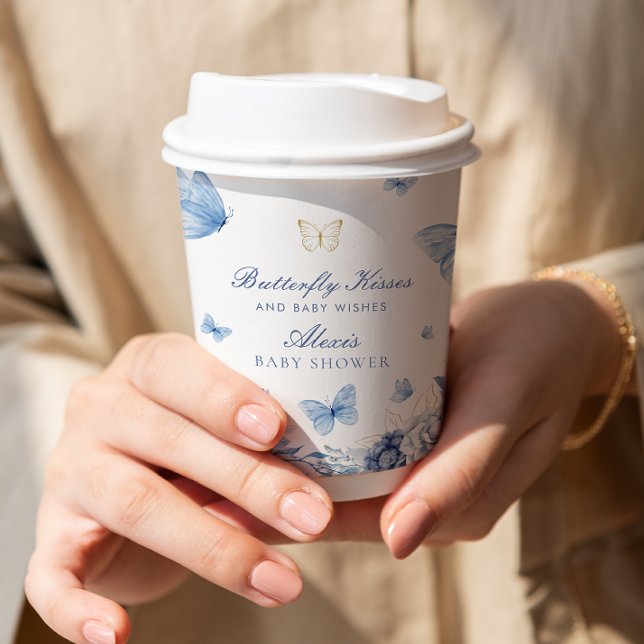 Butterfly Kisses Boy Baby Shower  Paper Cups (Creator Uploaded)