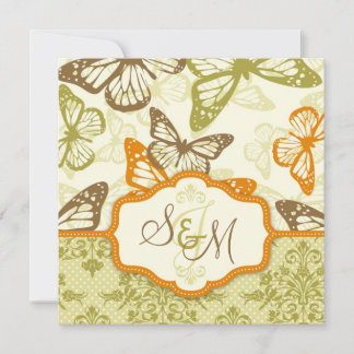 Butterfly Kisses Charming Wedding Invite Square