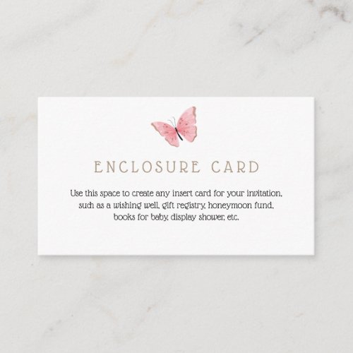 Butterfly Kisses Custom Text Enclosure Card