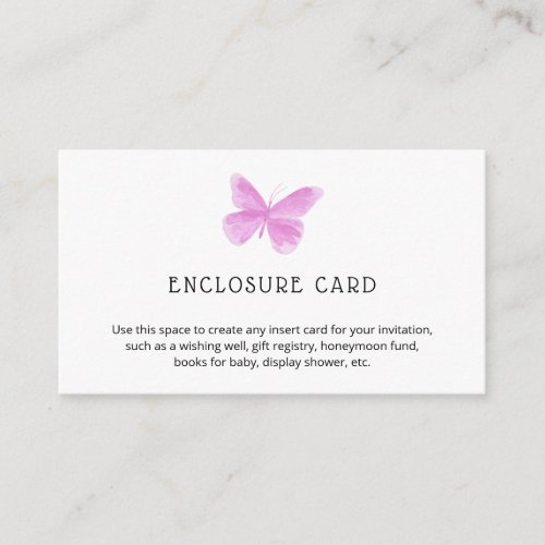 Butterfly Kisses Custom Text Enclosure Card