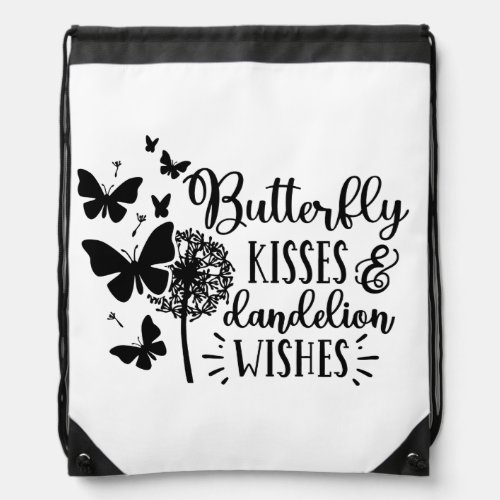 Butterfly Kisses  Dandelion Dreams Drawstring Bag