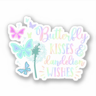Butterfly Kisses Dandelion Wishes Customized Sticker