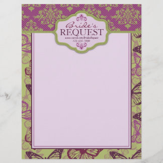 Butterfly Kisses Flirt Letter Head 2 Letterhead
