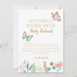 Butterfly Kisses Floral Baby Shower Thank You Card