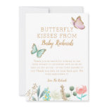 Butterfly Kisses Floral Baby Shower Thank You Card Butterfly Kisses Floral Baby Shower Thank You Card