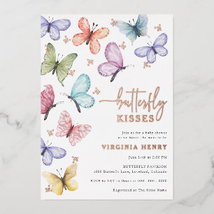Butterfly Kisses Foil Invitation