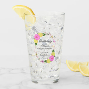 Butterfly Kisses For The Future Mrs. Bridal Shower Glass