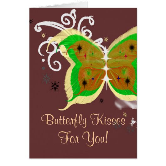 Butterfly Kisses For You! Cards (Front)