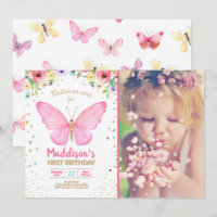Butterfly Kisses Garden Floral Confetti Birthday