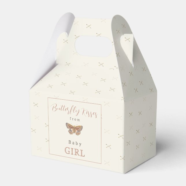 Butterfly Kisses Girl Baby Shower  Favor Boxes (Front Side)