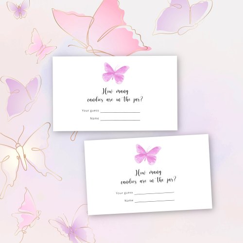 Butterfly Kisses How many candies Enclosure Card