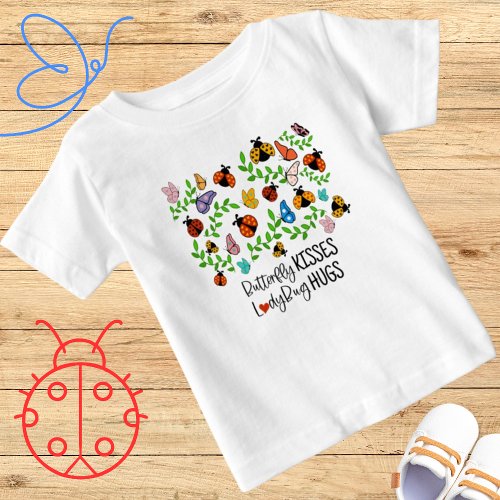 Butterfly Kisses Ladybug Hugs Baby T_Shirt