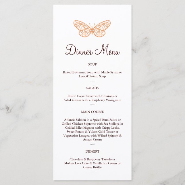 Butterfly Kisses Menu (Front)