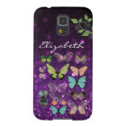 Butterfly Kisses on Purple Galaxy S5 Cases