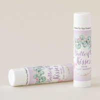 Butterfly Kisses Purple Baby Shower Favor Lip Balm