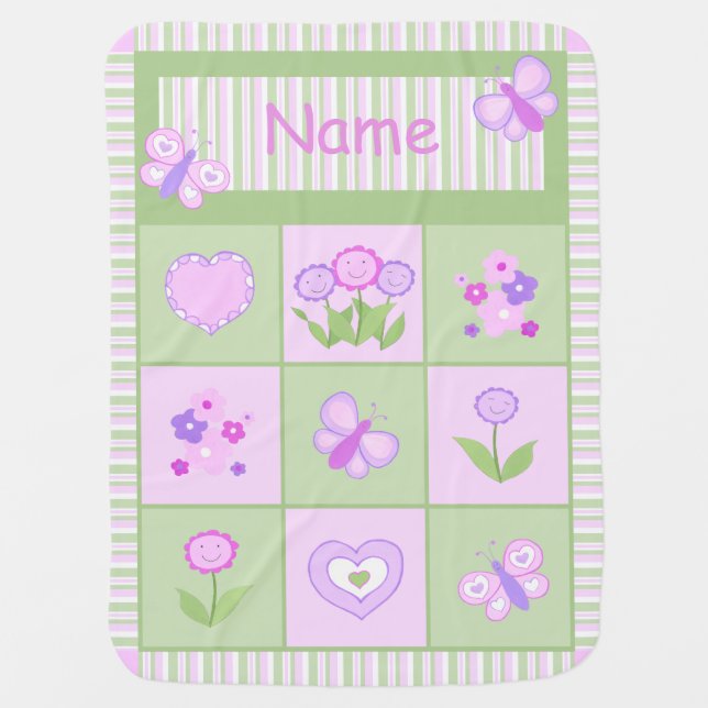 Butterfly Kisses Receiving Blanket (Front)