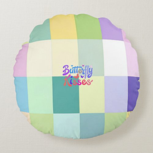 Butterfly Kisses Round Pillow