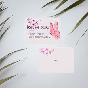 Butterfly Kisses Shower   Book For Baby   Pink Enclosure Card