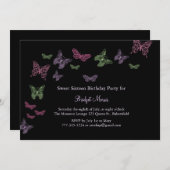 Butterfly Kisses Sweet Sixteen Invitation (Front/Back)