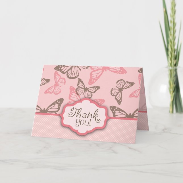 Butterfly Kisses Thank You Card (Front)