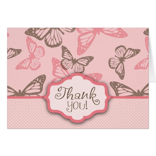 Butterfly Kisses Thank You Card | Zazzle